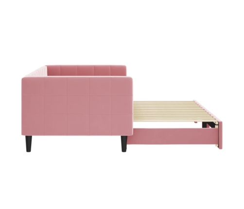 Sofá cama nido terciopelo rosa 90x200 cm