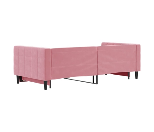 Sofá cama nido terciopelo rosa 90x200 cm