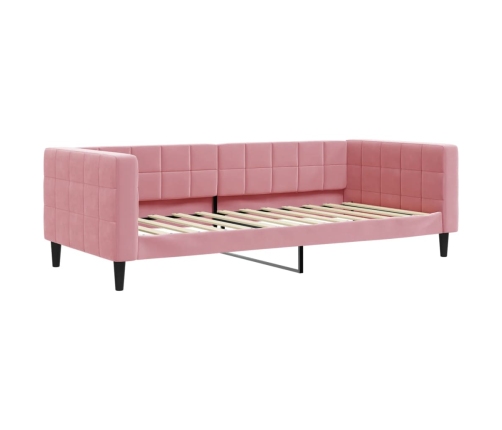 Sofá cama nido terciopelo rosa 90x200 cm