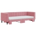 Sofá cama nido con colchón terciopelo rosa 80x200 cm