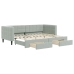 Sofá cama nido con cajones terciopelo gris claro 80x200 cm