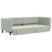 Sofá cama nido con cajones terciopelo gris claro 80x200 cm