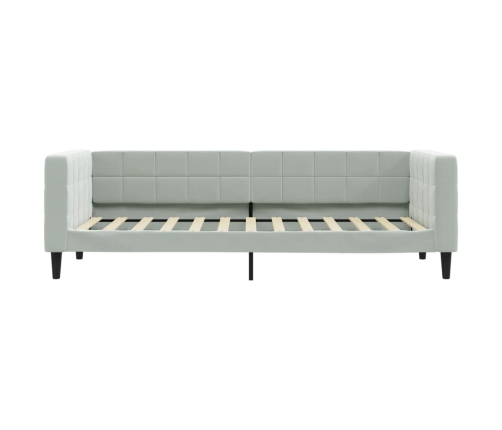 Sofá cama nido con cajones terciopelo gris claro 80x200 cm