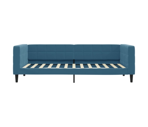 Sofá cama nido con cajones terciopelo azul 100x200 cm