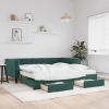 vidaXL Sofá cama nido con cajones terciopelo verde oscuro 100x200 cm