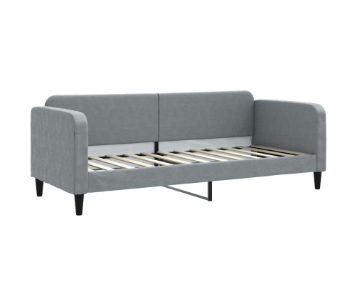 vidaXL Sofá cama con colchón tela gris claro 80x200 cm