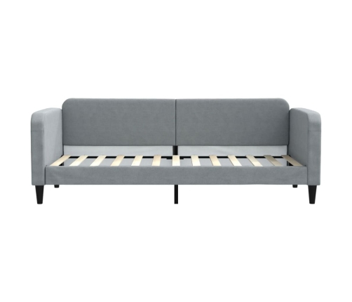 vidaXL Sofá cama con colchón tela gris claro 80x200 cm