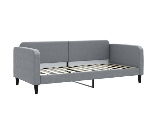 vidaXL Sofá cama con colchón tela gris claro 90x200 cm