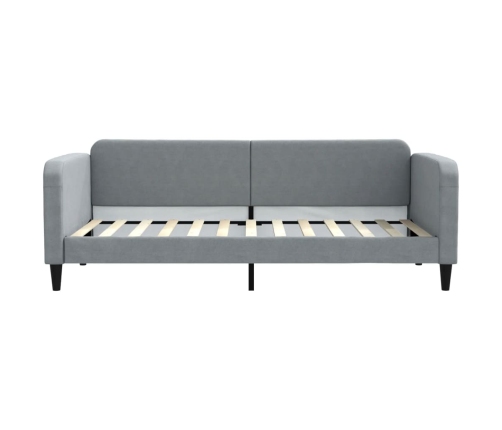 vidaXL Sofá cama con colchón tela gris claro 90x200 cm