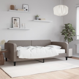 Sofá cama con colchón tela gris taupe 100x200 cm