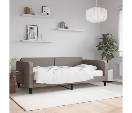 Sofá cama con colchón tela gris taupe 100x200 cm