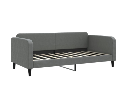 vidaXL Sofá cama con colchón tela gris oscuro 90x190 cm