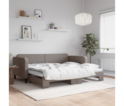 Sofá cama nido tela gris taupe 90x200 cm