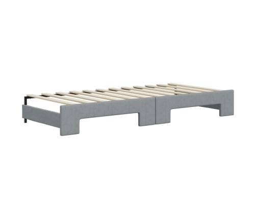 Sofá cama nido con colchón tela gris claro 80x200 cm