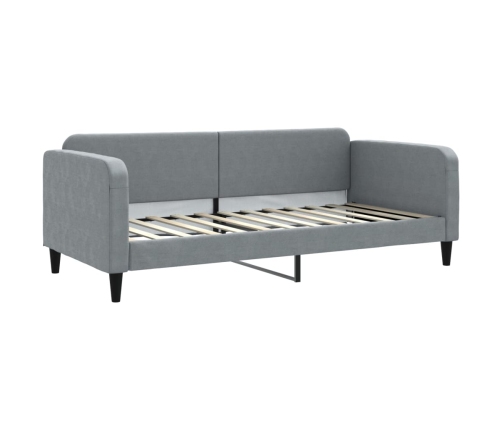 vidaXL Sofá cama nido con colchón tela gris claro 90x200 cm