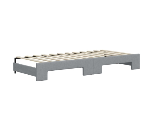 vidaXL Sofá cama nido con colchón tela gris claro 90x200 cm