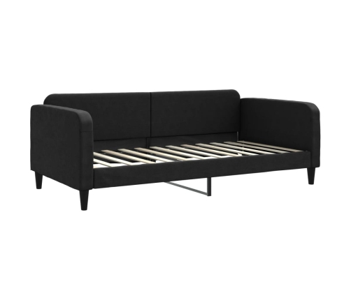 Sofá cama nido con colchón tela negro 100x200 cm