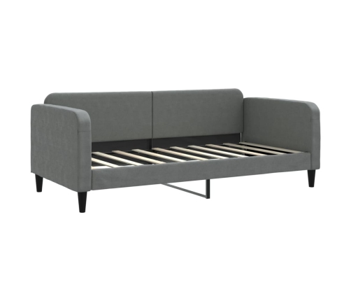 vidaXL Sofá cama nido con cajones tela gris oscuro 90x190 cm