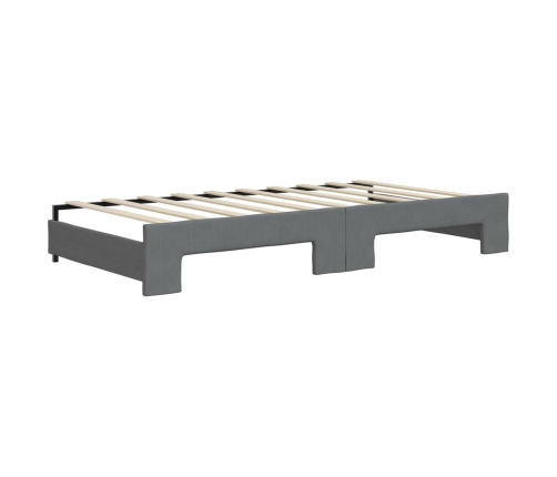 vidaXL Sofá cama nido con cajones tela gris oscuro 90x190 cm