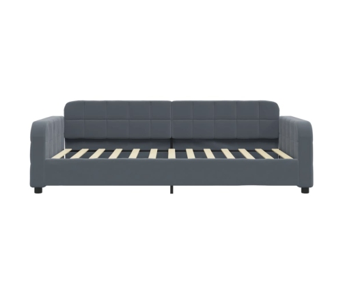 Sofá cama con colchón terciopelo gris oscuro 90x200 cm