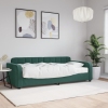 Sofá cama con colchón terciopelo verde oscuro 90x200 cm