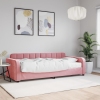 Sofá cama con colchón terciopelo rosa 90x200 cm