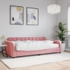 Sofá cama con colchón terciopelo rosa 100x200 cm