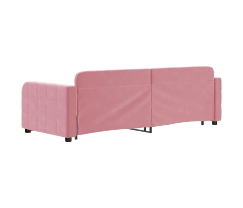 Sofá cama nido terciopelo rosa 80x200 cm