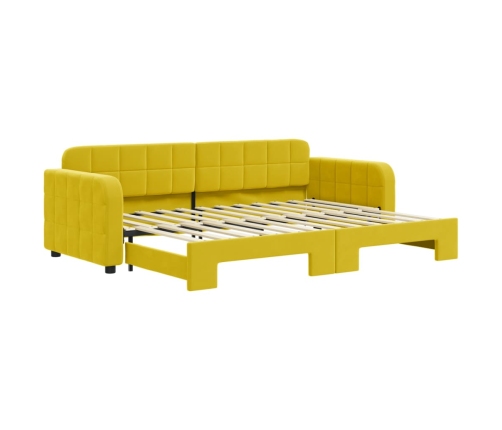 Sofá cama nido terciopelo amarillo 80x200 cm