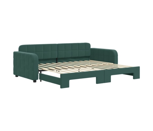 Sofá cama nido terciopelo verde oscuro 90x200 cm