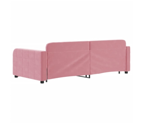 Sofá cama nido terciopelo rosa 90x200 cm