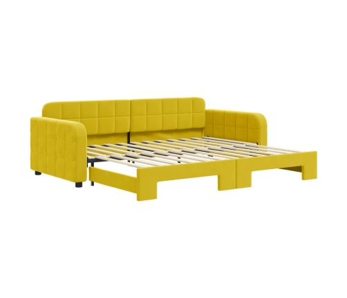 Sofá cama nido terciopelo amarillo 90x200 cm