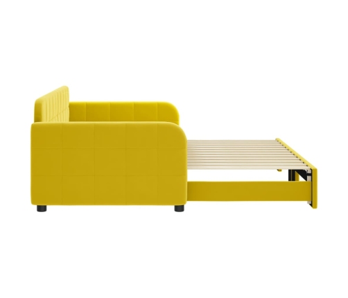 Sofá cama nido terciopelo amarillo 90x200 cm