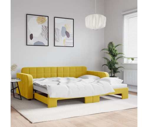 Sofá cama nido terciopelo amarillo 90x200 cm