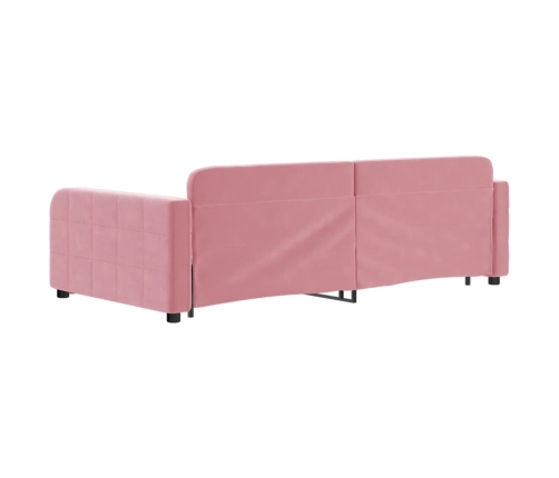 Sofá cama nido terciopelo rosa 100x200 cm