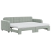 Sofá cama nido con colchón terciopelo gris claro 80x200 cm