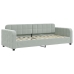 Sofá cama nido con colchón terciopelo gris claro 80x200 cm