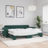 Sofá cama nido con colchón terciopelo verde oscuro 80x200 cm