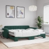 Sofá cama nido con colchón terciopelo verde oscuro 90x200 cm