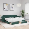 Sofá cama nido con cajones terciopelo verde oscuro 80x200 cm