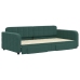 Sofá cama nido con cajones terciopelo verde oscuro 100x200 cm