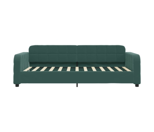 Sofá cama nido con cajones terciopelo verde oscuro 100x200 cm