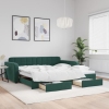 Sofá cama nido con cajones terciopelo verde oscuro 100x200 cm