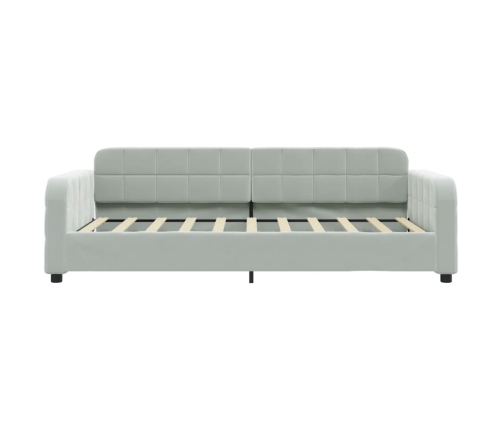 vidaXL Sofá cama nido con cajones terciopelo gris claro 90x190 cm