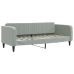 Sofá cama con colchón terciopelo gris claro 80x200 cm