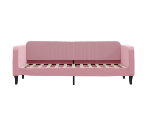 Sofá cama con colchón terciopelo rosa 80x200 cm