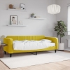 Sofá cama con colchón terciopelo amarillo 90x200 cm