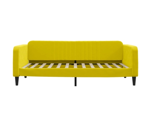 vidaXL Sofá cama con colchón terciopelo amarillo 100x200 cm