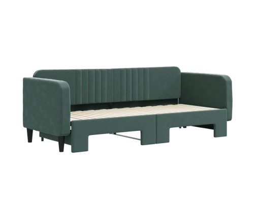 vidaXL Sofá cama nido terciopelo verde oscuro 80x200 cm