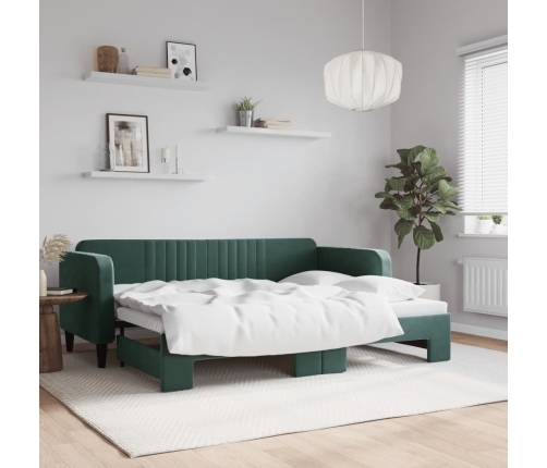 vidaXL Sofá cama nido terciopelo verde oscuro 80x200 cm